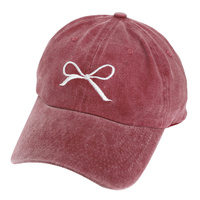 BOW EMBROIDERED BASEBALL CAP